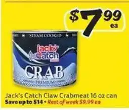 Winn Dixie Jack's Catch Claw Crabmeat offer