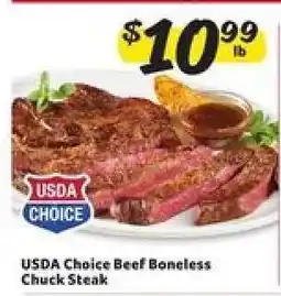 Winn Dixie USDA Choice Beef Boneless Chuck Steak offer