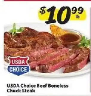 Winn Dixie USDA Choice Beef Boneless Chuck Steak offer