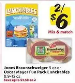 Winn Dixie Jones Braunschweiger or Oscar Mayer Fun Pack Lunchables offer