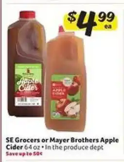 Winn Dixie SE Grocers or Mayer Brothers Apple Cider offer