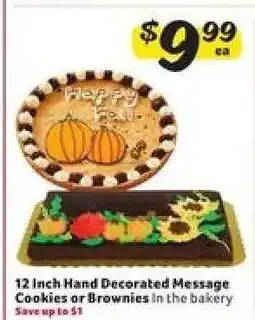 Winn Dixie 12 Inch Hand Decorated Message Cookies or Brownies offer