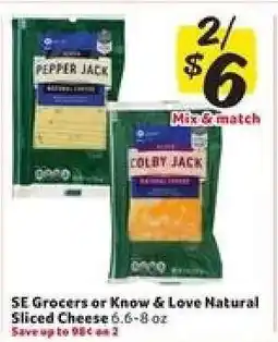 Winn Dixie SE Grocers or Know & Love Natural Sliced Cheese offer