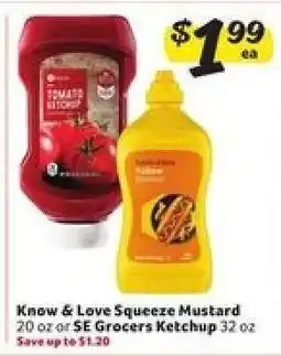 Winn Dixie Know & Love Squeeze Mustard or SE Grocers Ketchup offer