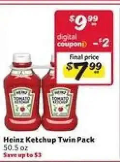 Winn Dixie Heinz Ketchup Twin Pack offer