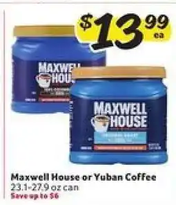 Winn Dixie Maxwell House or Yuban Coffee offer