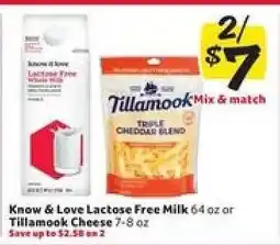 Winn Dixie Know & Love Lactose Free Milk or Tillamook Cheese offer