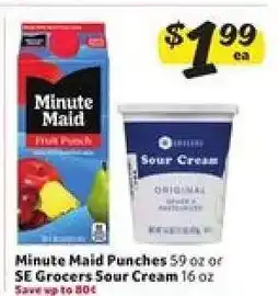 Winn Dixie Minute Maid Punches or SE Grocers Sour Cream offer