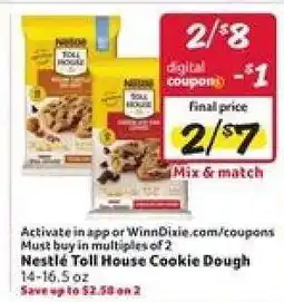 Winn Dixie Nestle Toll House Cookie Dough offer