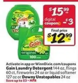 Winn Dixie Gain Laundry Detergent offer