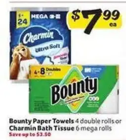 Winn Dixie Bounty Paper Towels or Charmin Bath Tissue offer