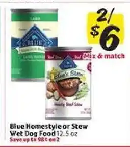 Winn Dixie Blue Homestyle or Stew Wet Dog Food offer