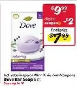 Winn Dixie Dove Bar Soap offer