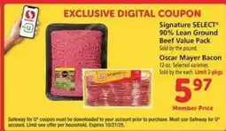 Safeway Oscar Mayer Bacon offer