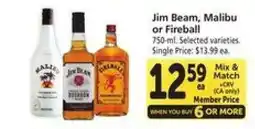 Safeway Jim Beam, Malibu or Fireball offer
