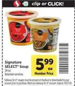 Safeway Signature Select Soup offer