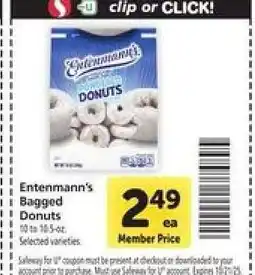 Safeway Entenmann's Bagged Donuts offer