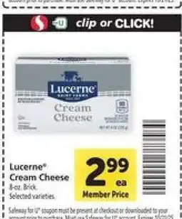 Safeway Lucerne Cream Cheese offer