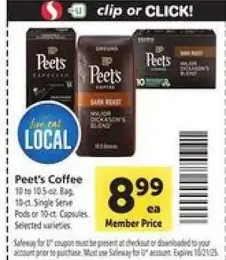 Safeway Peet's Coffee offer