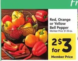 Safeway Red, Orange or Yellow Bell Pepper offer