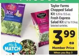 Safeway Taylor Farms Chopped Salad Kit & Fresh Express Salad Kit offer