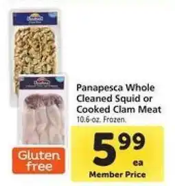 Safeway Panapesca Whole Cleaned Squid or Cooked Clam Meat offer