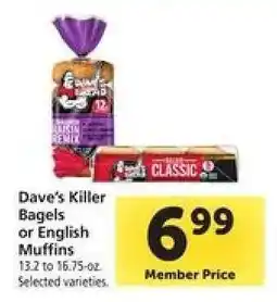 Safeway Dave's Killer Bagels or English Muffins offer