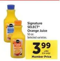 Safeway Signature Select Orange Juice offer
