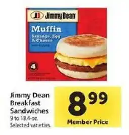 Safeway Jimmy Dean Breakfast Sandwiches offer