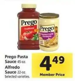 Safeway Prego Pasta Sauce / Alfredo Sauce offer