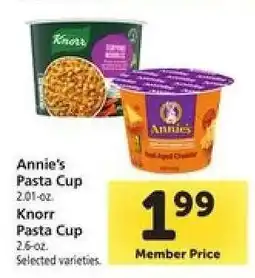 Safeway Annie's Pasta Cup / Knorr Pasta Cup offer