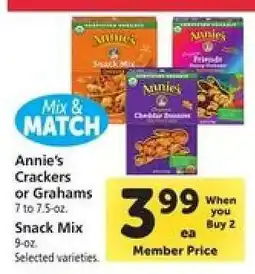 Safeway Annie's Crackers or Grahams offer