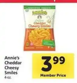 Safeway Annie's Cheddar Cheesy Smiles offer
