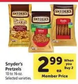 Safeway Snyder's Pretzels offer