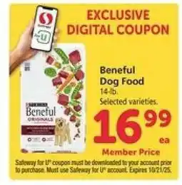 Safeway Beneful Dog Food offer