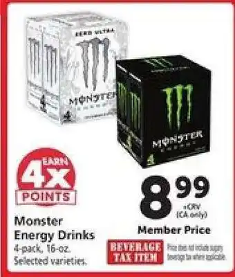 Safeway Monster Energy Drinks offer