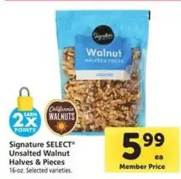 Safeway Signature SELECT Unsalted Walnut Halves & Pieces offer