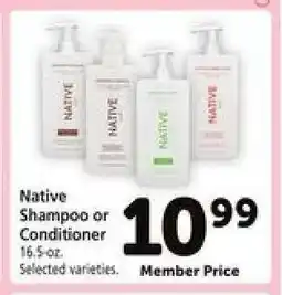 Safeway Native Shampoo or Conditioner offer