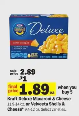Meijer Kraft Deluxe Macaroni & Cheese or Velveeta Shells & Cheese offer