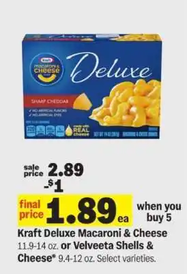 Meijer Kraft Deluxe Macaroni & Cheese or Velveeta Shells & Cheese offer
