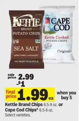 Meijer Kettle Brand Chips or Cape Cod Chips offer