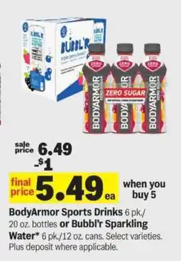 Meijer BodyArmor Sports Drinks or Bubbl'r Sparkling Water offer