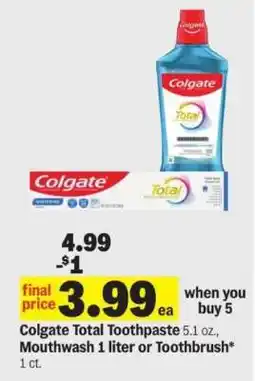 Meijer Colgate Total Toothpaste, Mouthwash, or Toothbrush offer