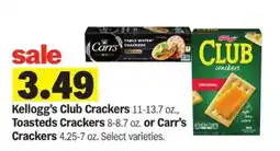 Meijer Kellogg's Club Crackers, Toasteds Crackers, or Carr’s Crackers offer