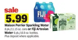Meijer Maison Perrier Sparkling Water or Fiji Artesian Water offer