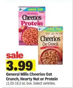 Meijer General Mills Cheerios Oat Crunch, Hearty Nut or Protein offer