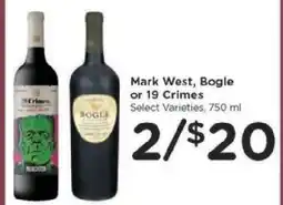 Kroger Mark West, Bogle or 19 Crimes offer