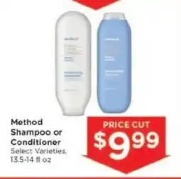 Kroger Method Shampoo or Conditioner offer