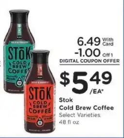 Kroger Stōk Cold Brew Coffee offer