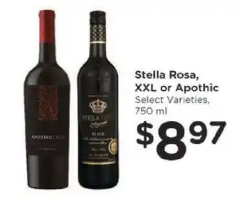 Kroger Stella Rosa, XXL or Apothic offer
